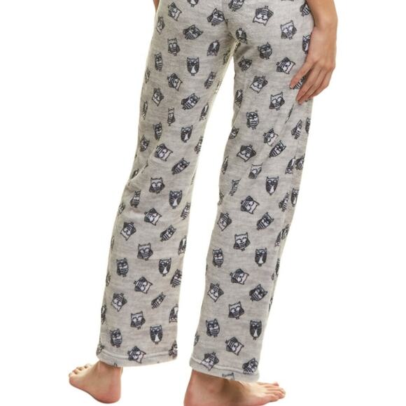 NWT Rene Rofe Pillow Talk Cozy Toesie Plush Owl Lounge Pants w Striped Socks XL - Picture 7 of 9